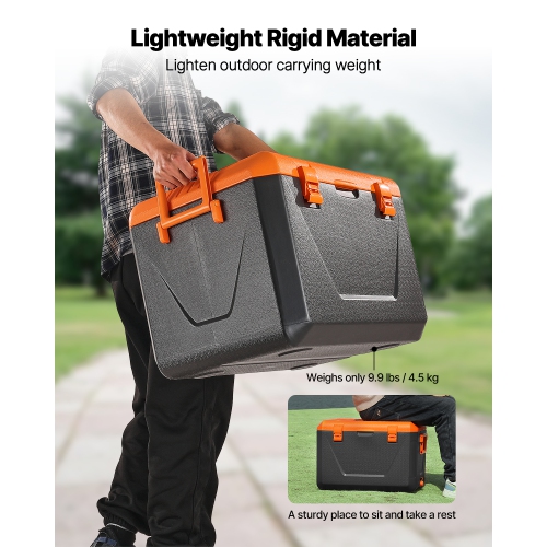 VEVOR 63 QT Portable Cooler, Hard Cooler with Ice Retention, Heavy-Duty Handles and Cup Holder, Lightweight Rigid Material Insulated Portable Cooler,