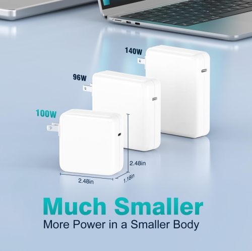 Chargeur USB-C de 100&nbsp;W pour MacBook Pro 16 14&nbsp;po MacBook Air 15 13&nbsp;po 2025 2024 2023 2022 2021 2020 2019 M4 M3 M2 M1, adaptateur