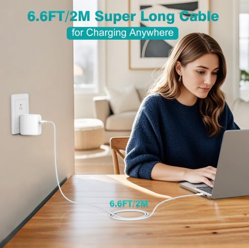 Chargeur USB-C de 100&nbsp;W pour MacBook Pro 16 14&nbsp;po MacBook Air 15 13&nbsp;po 2025 2024 2023 2022 2021 2020 2019 M4 M3 M2 M1, adaptateur