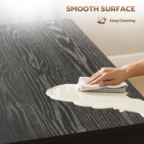 HOMCOM Extendable Dining Table, Expandable Kitchen Table for Small Spaces, Seats up to 6 People, Distressed Black