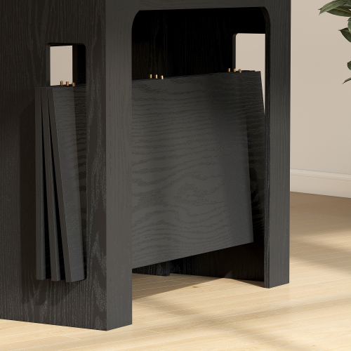 HOMCOM Extendable Dining Table, Expandable Kitchen Table for Small Spaces, Seats up to 6 People, Distressed Black