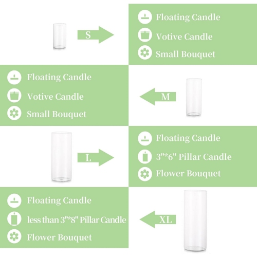 NIERBO Glass Cylinder Vases Set of 3, Hurricane Candle Holder Clear, Glass Cylinder Vase, Glass Vases for Centerpieces for Home Decor Wedding