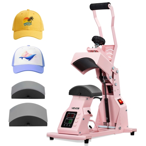 VEVOR Hat Heat Press Machine, with 2pcs Interchangeable Platens, Precise Temperature and Time Control, Hat Press for HTV Iron On and Sublimation
