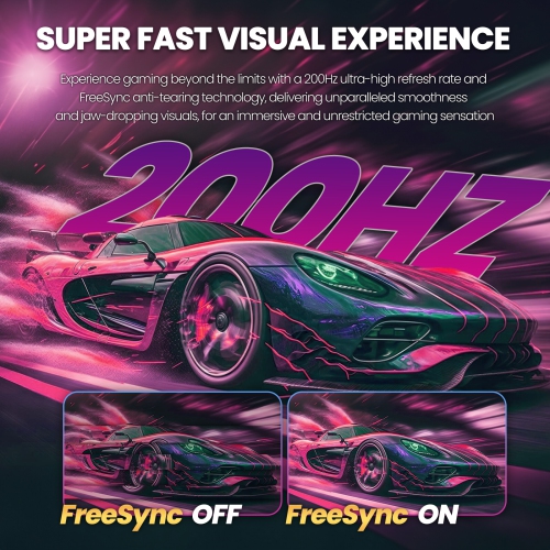 CRUA 30 inch Curved Gaming Monitor, 200HZ Ultrawide Computer Monitor, WFHD(2560 * 1080P) VA Screen,21:9,1500R,120% sRGB, PC Monitors Support