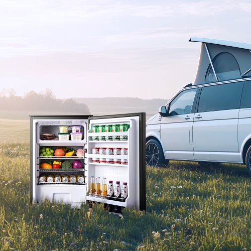 116QT 12V Car Fridge, Dual Zone Portable Freezer with LED,Compressor Cooler 12/24V DC for Camping, Boat