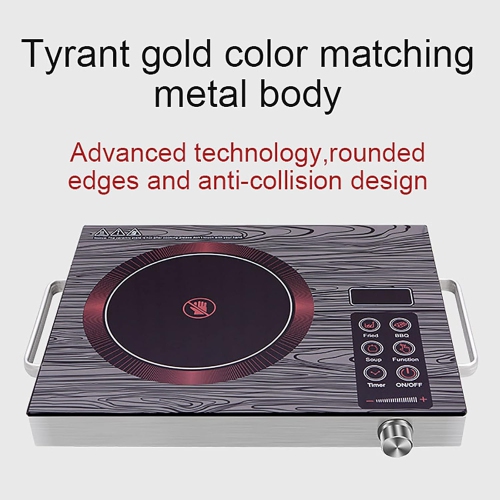 Portable electric stove, 2200W electric ceramic stove, 9-level power adjustment, waterproof and stain-resistant, suitable for stainless steel and