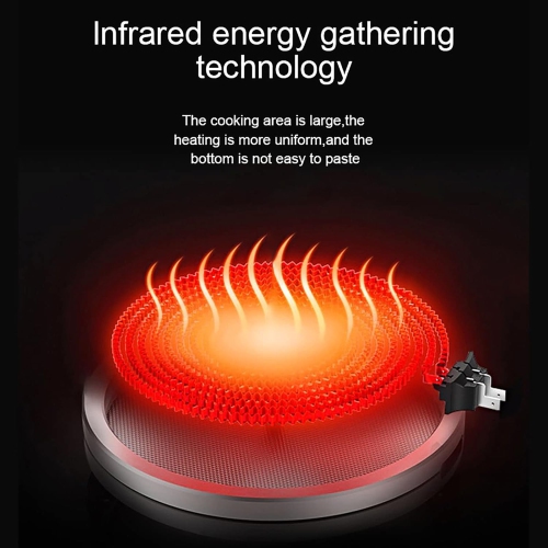 Portable electric stove, 2200W electric ceramic stove, 9-level power adjustment, waterproof and stain-resistant, suitable for stainless steel and