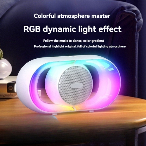 Cool Outdoor Bluetooth Speaker - 5W High-Power RGB Ambient Lighting Speaker, 9D Subwoofer, Portable Camping Desktop Night Light, Supports TF Card/USB