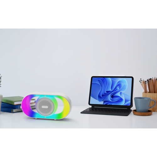 Cool Outdoor Bluetooth Speaker - 5W High-Power RGB Ambient Lighting Speaker, 9D Subwoofer, Portable Camping Desktop Night Light, Supports TF Card/USB