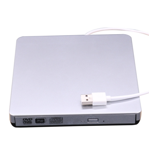 USB 3.0 External CD Player DVD-RW Drive Burner for Laptops - Silver