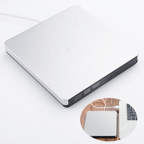 USB 3.0 External CD Player DVD-RW Drive Burner for Laptops - Silver