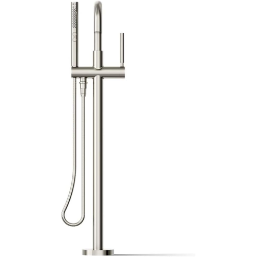 KOHLER K-T97328-4-SN Purist Floor-Mount Bath Filler with Handshower, Polished Nickel