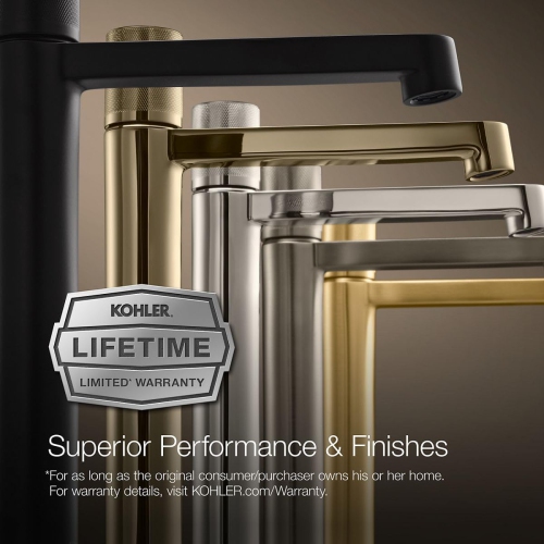 KOHLER K-T97328-4-SN Purist Floor-Mount Bath Filler with Handshower, Polished Nickel