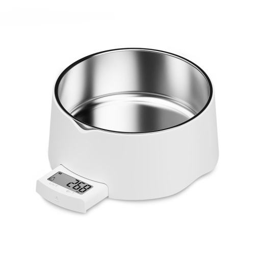 Balance intelligente pour animaux de compagnie – Cuillère de pesée précise pour chiens et chats de 5&nbsp;kg avec bol amovible en acier inoxydable