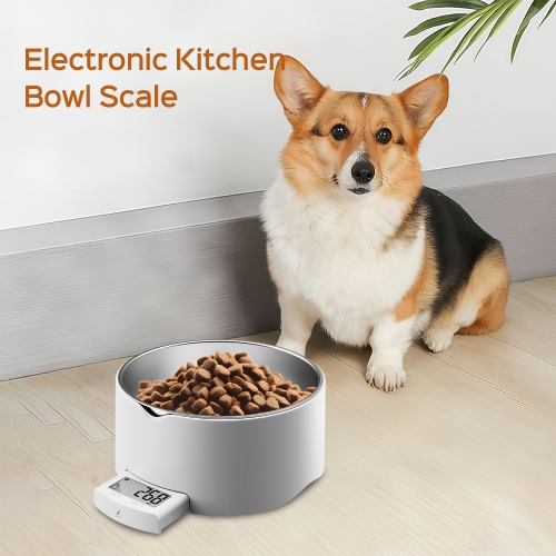 Balance intelligente pour animaux de compagnie – Cuillère de pesée précise pour chiens et chats de 5&nbsp;kg avec bol amovible en acier inoxydable