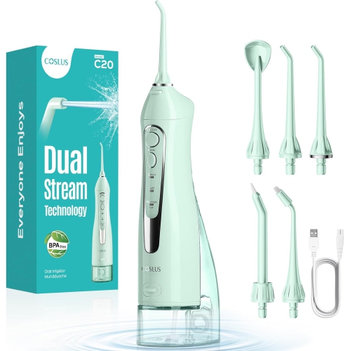 Water Teeth Flosser: 300ML Cordless Electric Water Tooth Flossing Rechargeable IPX7 Waterproof Portable Travel Flossers Set for Teeth