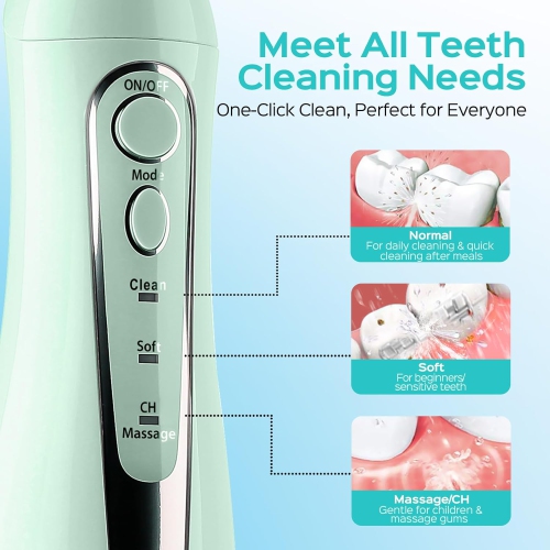 Water Teeth Flosser: 300ML Cordless Electric Water Tooth Flossing Rechargeable IPX7 Waterproof Portable Travel Flossers Set for Teeth