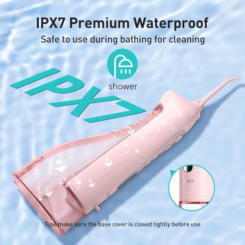 Water Teeth Flosser: 300ML Cordless Electric Water Tooth Flossing Rechargeable IPX7 Waterproof Portable Travel Flossers Set for Teeth