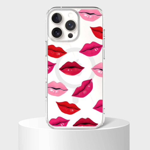 MagSafe iPhone 16 Pro Lips Design Clear Case