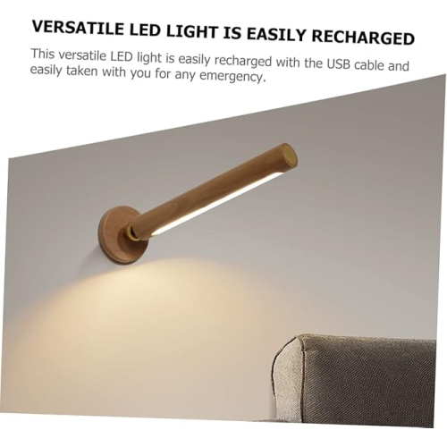 2pcs Rotatable Wooden Led Wall Lamp Magnetic USB Rechargeable Wall Sconces Battery Operated Led Night Light for Household