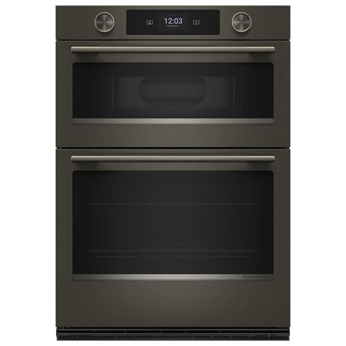 KitchenAid 30" 5 Cu. Ft. Combination True Convection Electric Wall Oven - Black Ore
