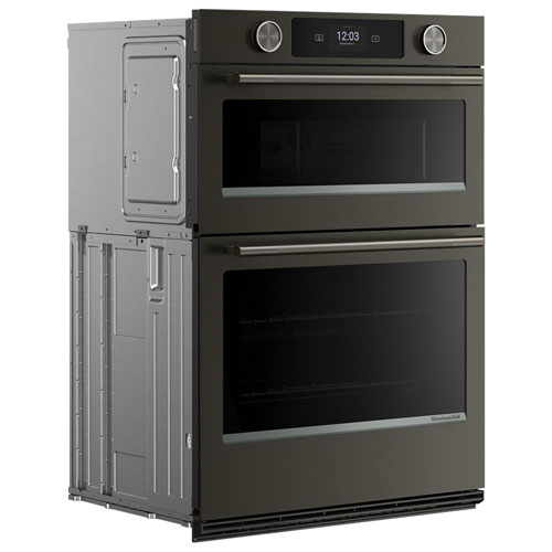 KitchenAid 30" 5 Cu. Ft. Combination True Convection Electric Wall Oven - Black Ore