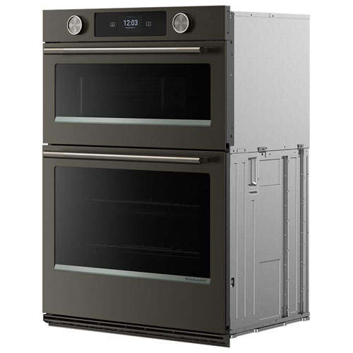 KitchenAid 30" 5 Cu. Ft. Combination True Convection Electric Wall Oven - Black Ore