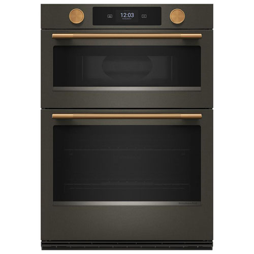 KitchenAid 30" 5 Cu. Ft. Combination True Convection Electric Wall Oven - Black Ore