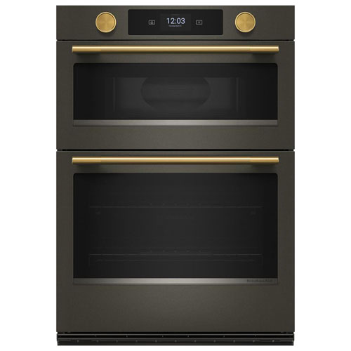 KitchenAid 30" 5 Cu. Ft. Combination True Convection Electric Wall Oven - Black Ore