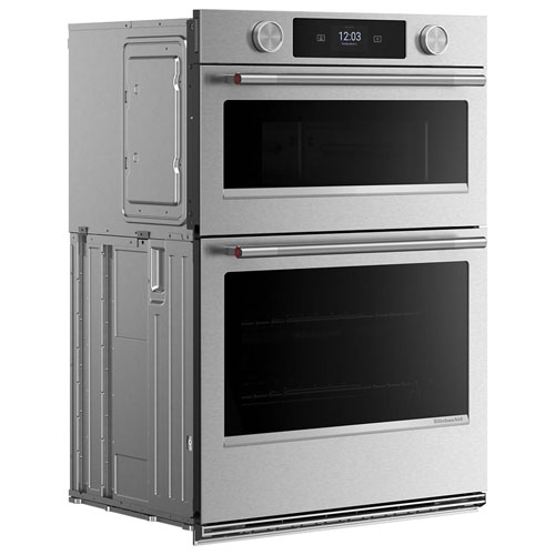 KitchenAid 27" 5 Cu. Ft. Combination True Convection Electric Wall Oven - PrintShield Stainless