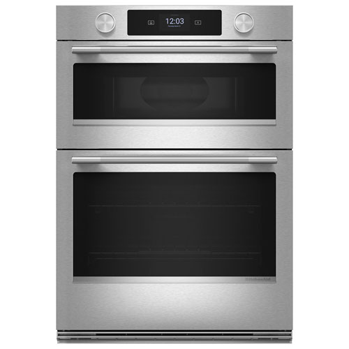 KitchenAid 30" 5 Cu. Ft. Combination True Convection Electric Wall Oven - PrintShield Stainless