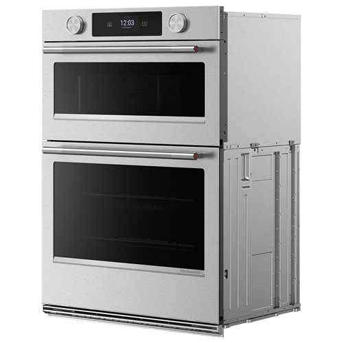 KitchenAid 30" 5 Cu. Ft. Combination True Convection Electric Wall Oven - PrintShield Stainless