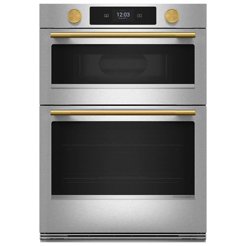 KitchenAid 30" 5 Cu. Ft. Combination True Convection Electric Wall Oven - PrintShield Stainless