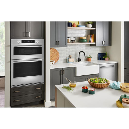 KitchenAid 30" 5 Cu. Ft. Combination True Convection Electric Wall Oven - PrintShield Stainless