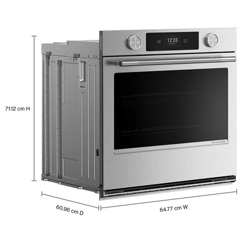 KitchenAid 26" 4.3 Cu. Ft. True Convection Electric Wall Oven - PrintShield Stainless