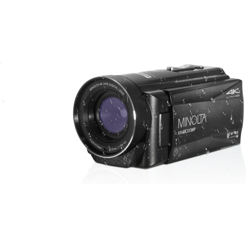 Minolta MN4K300WP 4K Ultra HD / 56 MP Waterproof Camcorder - Black - Bundle