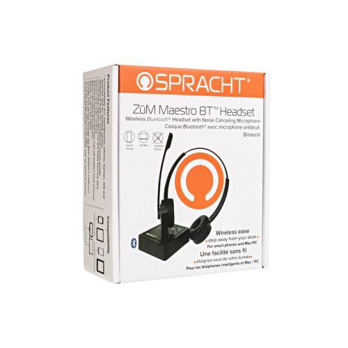 Spracht Zum Maestro Over-Ear Noise Cancelling Wireless Bluetooth Headset with Mic -