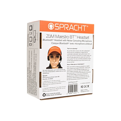 Spracht Zum Maestro Over-Ear Noise Cancelling Wireless Bluetooth Headset with Mic -