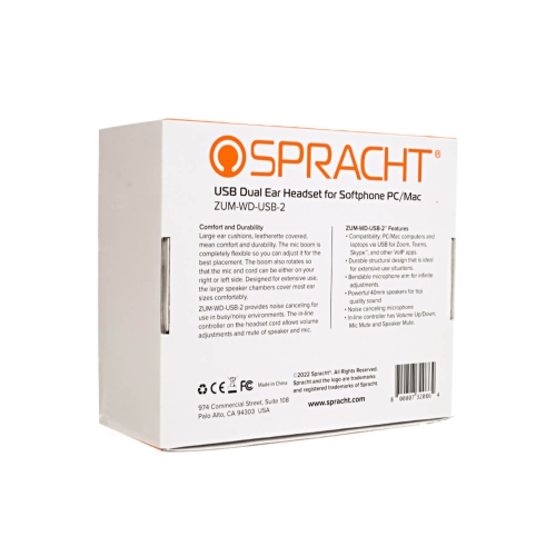 Spracht Zum Over-Ear Wired Noise Cancelling Headset with Mic -