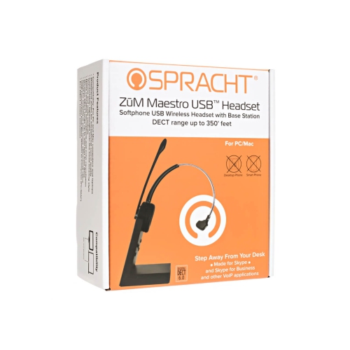 Spracht Zum Maestro Monoaural Noise Cancelling Bluetooth Wireless Headset with Mic -