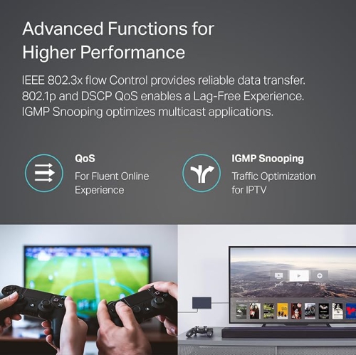 TP-Link TL-SG105 5-Port 10/100/1000Mbps Desktop Gigabit Steel Cased Switch, IEEE 802.1p QoS, Up to 65% Power Saving