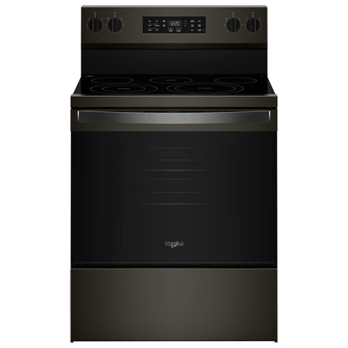 Whirpool 30" 5.3 Cu. Ft. Free-Standing 5-Element Smooth Top Electric Range - Black Stainless Steel