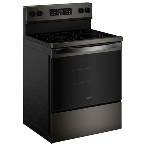 Whirpool 30" 5.3 Cu. Ft. Free-Standing 5-Element Smooth Top Electric Range - Black Stainless Steel