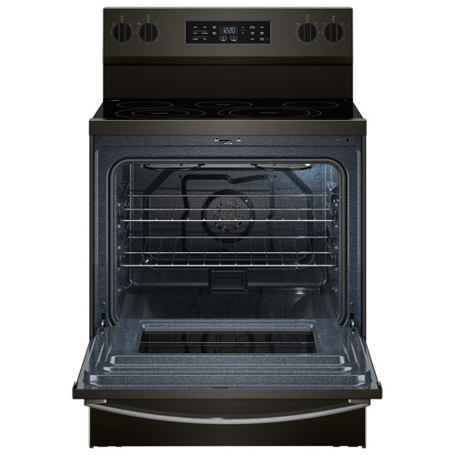 Whirpool 30" 5.3 Cu. Ft. Free-Standing 5-Element Smooth Top Electric Range - Black Stainless Steel