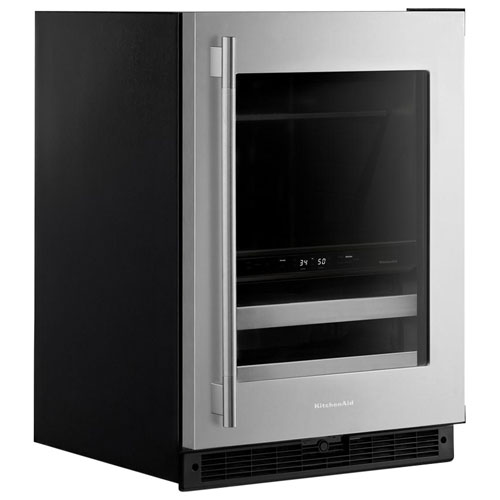 KitchenAid 4.89 Cu. Ft. Freestanding Bar Fridge - Black Cabinet/Stainless Doors