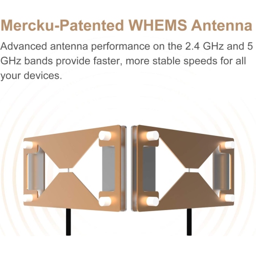 Mercku M6a Plus Mesh Wi-Fi 6 Router for Wireless Internet 1 Pack Covers up to 3,000 sq.ft. Mesh Wi-Fi System, Dual-Band Gigabit Router, App Control,