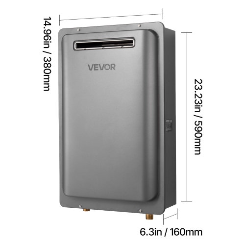 VEVOR 8Gal Propane Tankless Water Heater,Outdoor 191000 BTU Instant Hot Water Heater,Smart Temperature Control & 3/4 inch NPT Interface& Multiple