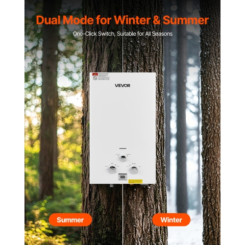 VEVOR 10L Portable Propane Water Heater, Tankless Outdoor Water Heater, 68000 BTU 2.64 GPM Instant Hot Water, with Accessory Set + Regulator for RV