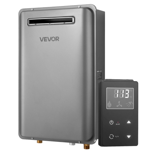 VEVOR 5.3Gal Gas Tankless Water Heater, Outdoor 120000 BTU Instant Hot Water Heater, Smart Temperature Control & 3/4 inch NPT Interface& Multiple