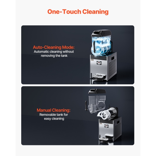 VEVOR 12L Commercial Slushy Machine, Single Tank Frozen Drink Machine, 48 Cups Stainless Steel Margarita Smoothie Frozen Drink Maker, Slushie Maker